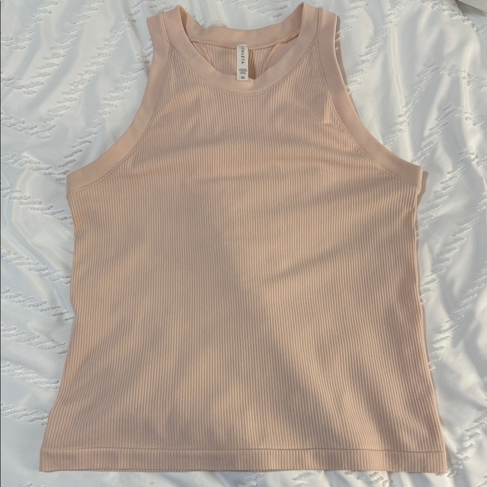 Athleta XL Sleeveless Ribbed Tank Top - blush